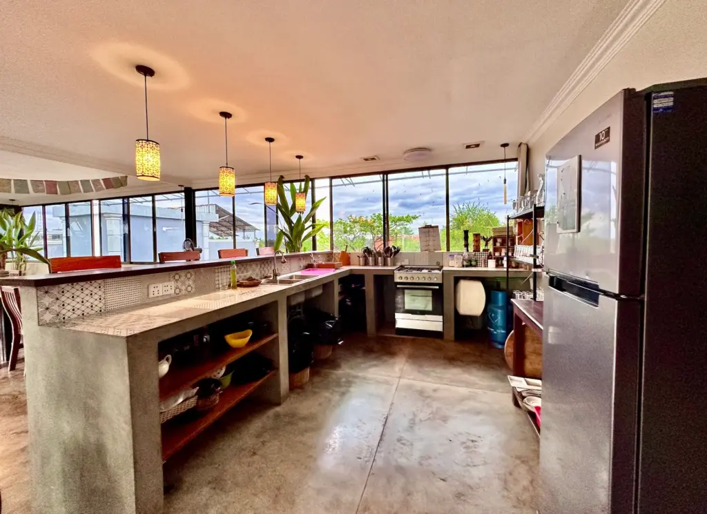 Photograph of the chef's kitchen on the third floor of Saralya House in Siem Reap, Cambodia